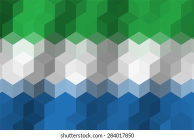 Low poly pixel flag illustration cubic of Leona waving background 
