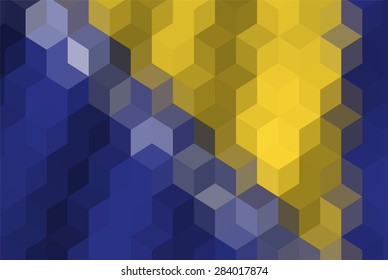 Low poly pixel flag illustration cubic of Bosnia waving background 