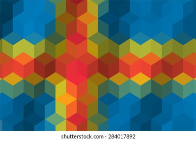 Low poly pixel flag illustration cubic of Aland waving background 