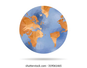 low poly planet earth