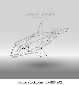 Low poly plexus forming a marine mammal.