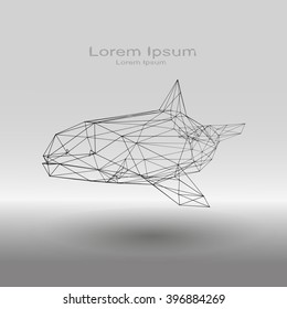 Low poly plexus forming a marine mammal.