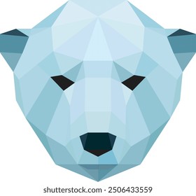 Low poly polar bear head