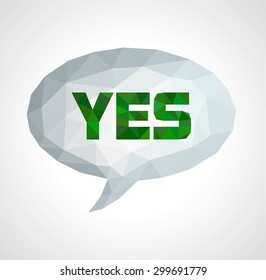 low poly polygon cloud phrase thought YES color