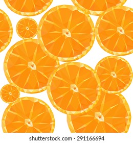 low poly polygon sliced fruit orange seamless texture pattern