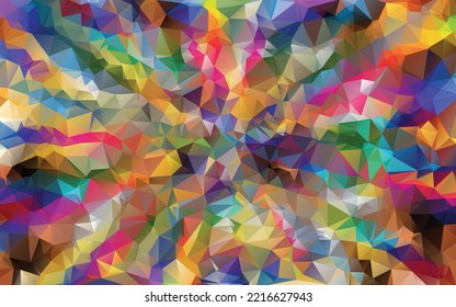 Low poly polygon wallpaper vector design multi color.