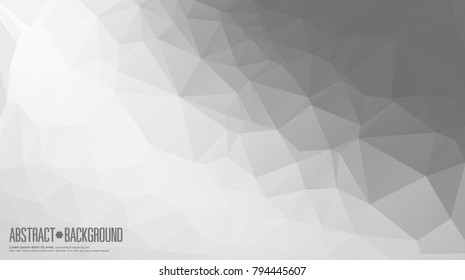 Low poly and polygonal Background with Gray and White color, Abstract Design Templates.