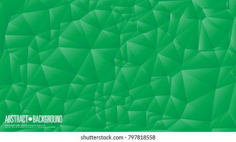 Low poly and polygonal Background with green color, Abstract Design Templates.