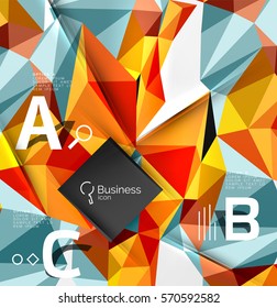 Low poly polygonal triangle abstract background for abc infographics