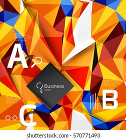 Low poly polygonal triangle abstract background for abc infographics