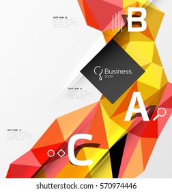Low poly polygonal triangle abstract background for abc infographics