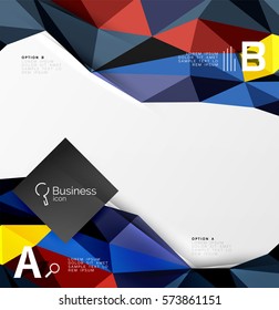 Low poly polygonal triangle abstract background for abc infographics