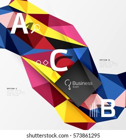 Low poly polygonal triangle abstract background for abc infographics