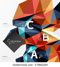 Low poly polygonal triangle abstract background for abc infographics