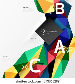 Low poly polygonal triangle abstract background for abc infographics