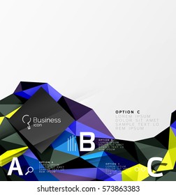 Low poly polygonal triangle abstract background for abc infographics