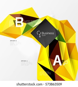 Low poly polygonal triangle abstract background for abc infographics