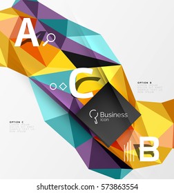 Low poly polygonal triangle abstract background for abc infographics