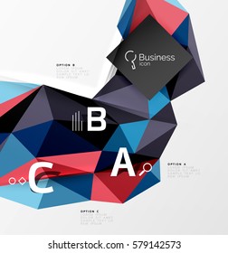 Fondo abstracto de triángulo poligonal bajo de poli para infografías abc
