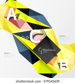 Fondo abstracto de triángulo poligonal bajo de poli para infografías abc