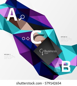 Low poly polygonal triangle abstract background for abc infographics
