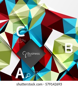 Fondo abstracto de triángulo poligonal bajo de poli para infografías abc