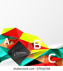 Low poly polygonal triangle abstract background for abc infographics