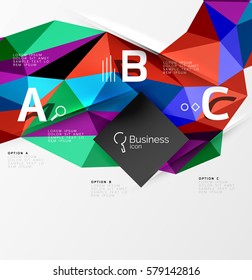 Low poly polygonal triangle abstract background for abc infographics