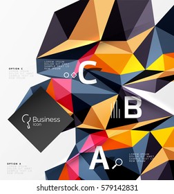 Fondo abstracto de triángulo poligonal bajo de poli para infografías abc