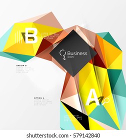 Low poly polygonal triangle abstract background for abc infographics