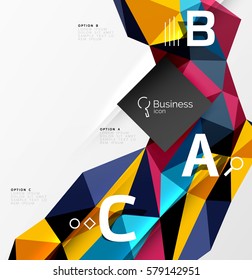Low poly polygonal triangle abstract background for abc infographics