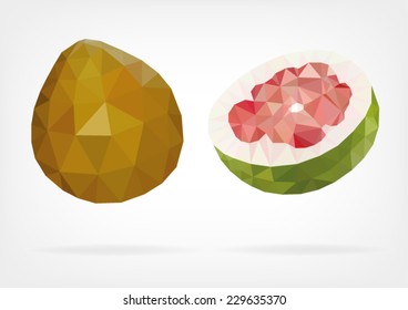 Low Poly Pomelo fruit