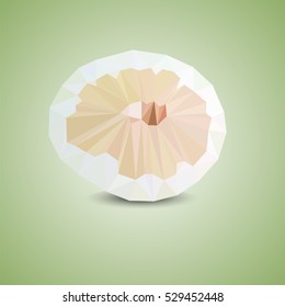 Low Poly Pomelo fruit. Polygonal fruit - pomelo. Vector illustration of a pomelo rendered in a geometric style