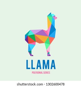 LOW POLY POP ART LLAMA POLYGONAL TRIANGULAR GEOMETRIC ILLUSTRATION