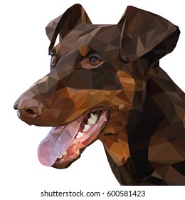 Low Poly. Portrait Doberman