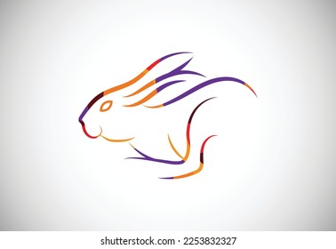 Low Poly Rabbit Icon Logo Design, Creative Rabbit Logo Design. Animal Logo Design Vector Icon Illustration