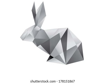 Low Poly Rabbit Vector Illustration