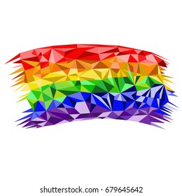 Low poly rainbow .  Unconventional sexual orientation for LGBT gay and lesbian parade. Geometric polygonal vector