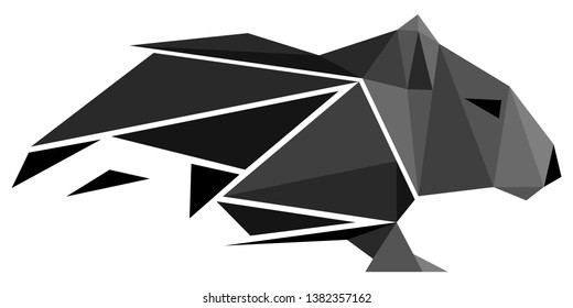 Low poly rat. Geometric logo