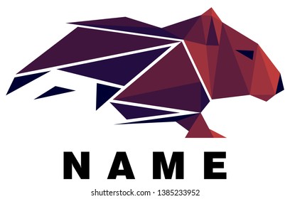 Low poly rat. Geometric logo