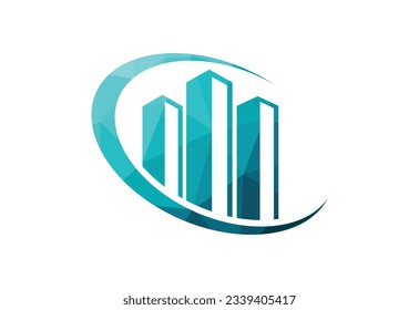 Low Poly and Real estate house logo design, Vector design concept
