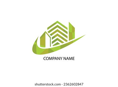 Low Poly and Real estate house logo design, Vector design concept