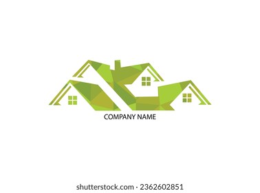 Low Poly and Real estate house logo design, Vector design concept