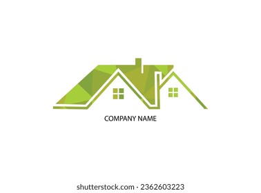 Low Poly and Real estate house logo design, Vector design concept