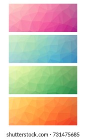 Low poly rectangle set as banner and design element