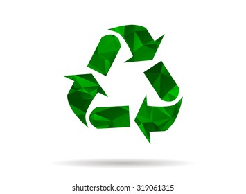 low poly recycling symbol