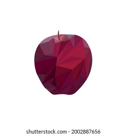 Low poly red apple. Low poly art. Red Apple vector. EPS 10