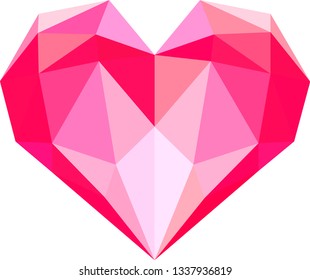 low poly red heart