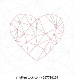 Low poly red heart