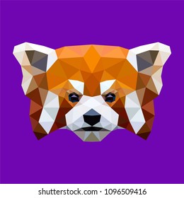 Low poly red panda head